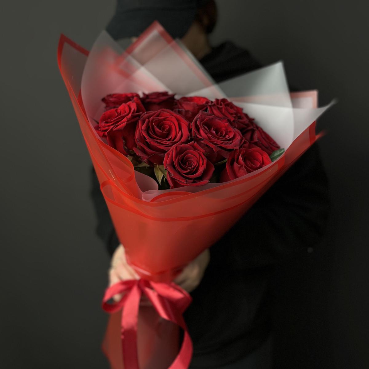 Букеты из красных роз 40 см (Эквадор) (Артикул: 181384)