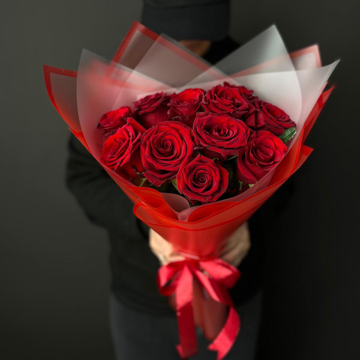 Букеты из красных роз 40 см (Эквадор) (Артикул: 181384)