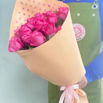 Розовые розы 60 см 15 шт. (Россия) артикул букета  321688