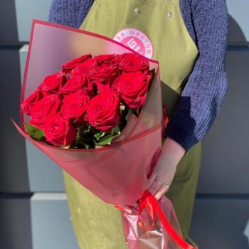 Красные розы 60 см 15 шт. (Россия) артикул: 321846