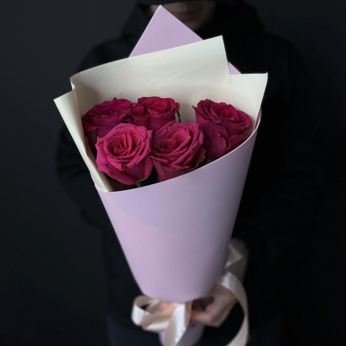 Букеты из розовых роз 40 см (Эквадор) артикул букета  85636