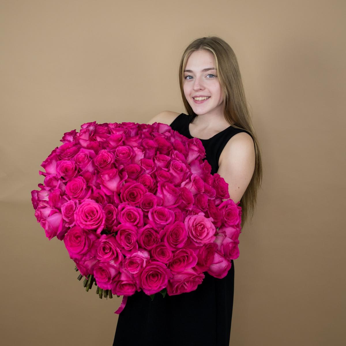 Букеты из розовых роз 40 см (Эквадор) артикул букета  85636