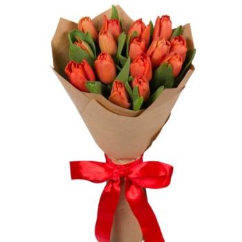 Букет красных тюльпанов 15 шт (articul   137144)
